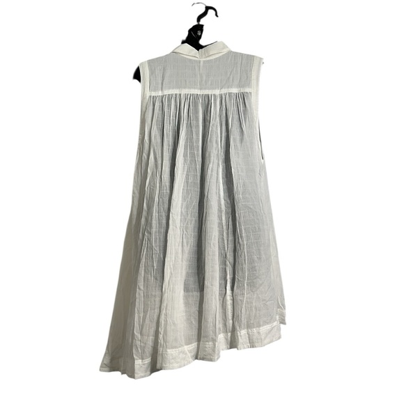 Free People Young Spirit White Asymmetrical Sleeveless Tunic Top/Mini Dress Sz M - Picture 7 of 9